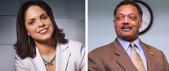 Soledad O'Brien and Jesse Jackson Sr.