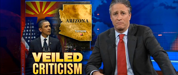 Veiled Criticism: Jon Stewart Ridicules Partisan Media Criticism Of Tucson Memorial (VIDEO)