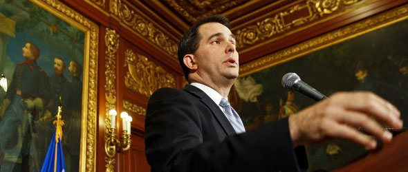Wisconsin Gov. Scott Walker Blames “Union Bosses” For Budget Stalemate