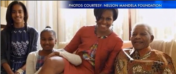 FLOTUS Michelle Obama Meets With Nelson Mandela In South Africa (VIDEO)