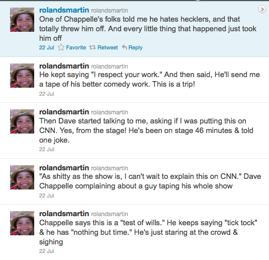 CNN’s Roland Martin Livetweets Dave Chappelle’s Strange Comedy Set