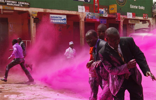 Ugandan Police Disperse Protesters With Water Cannon